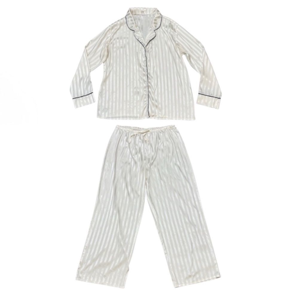 Flora by Flora Nikrooz Off-White Striped Pajama Set Size XL